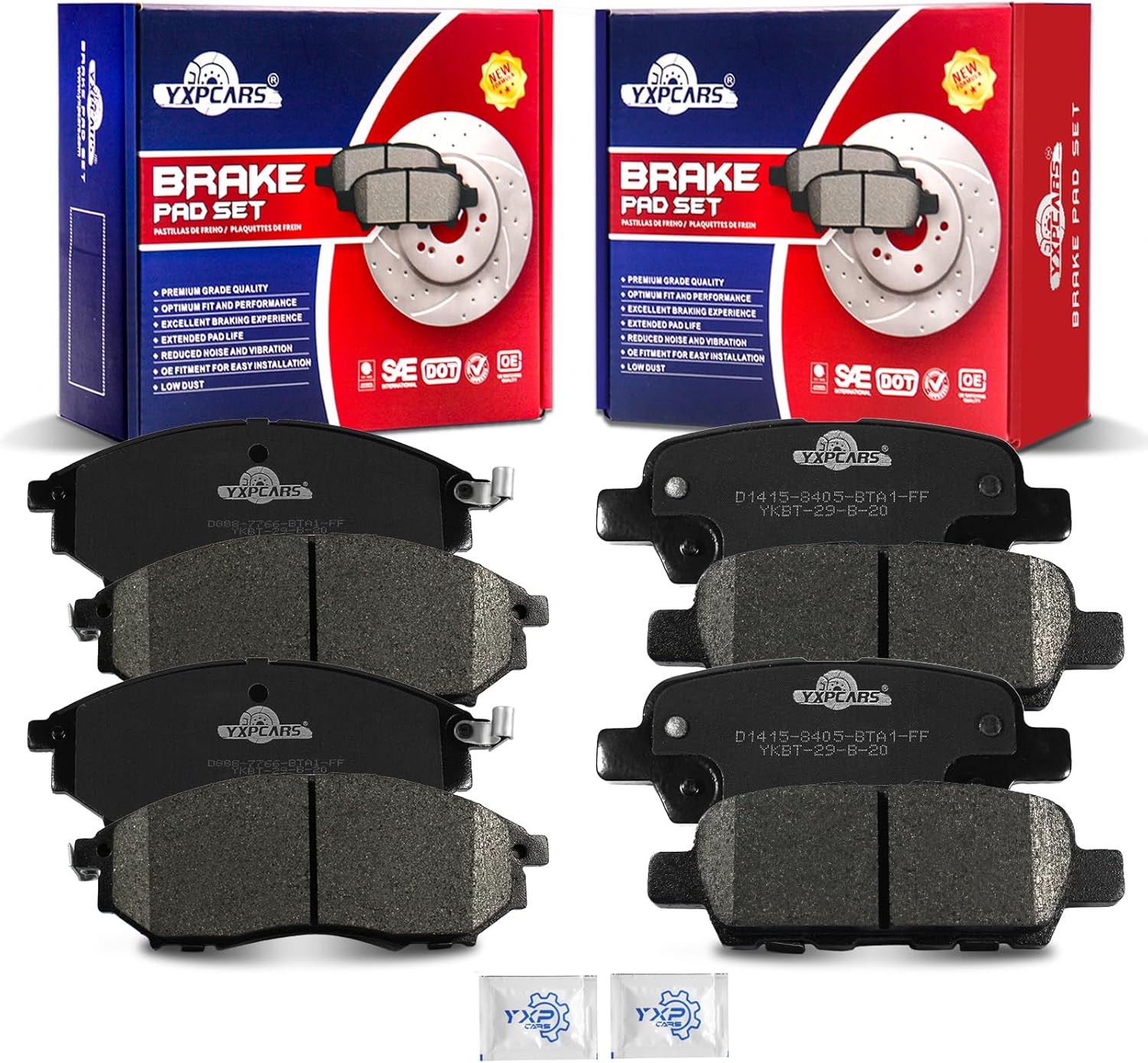 Front and Rear Ceramic Disc Brake Pads Set Replacement for Nissan Murano 2011 2012 2013 2014