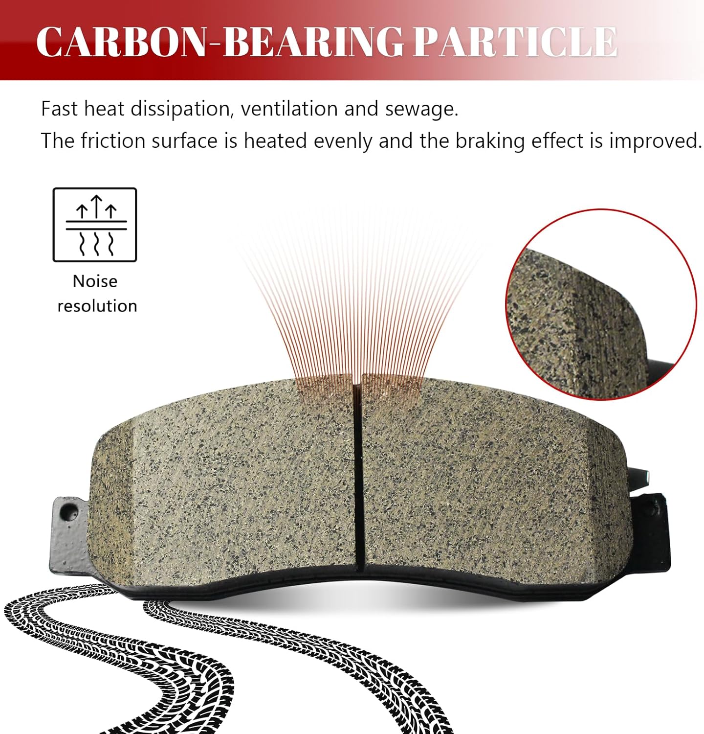 Ceramic Disc Brake Pads Set Front and Rear for Ford F-250 Super Duty 2008-2009 Rwd/F-350 Super Duty 2009-2010 With Single Rear Wheels/F-350 Super Duty 2012 With Dual Rear Wheels
