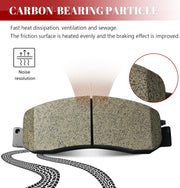 Ceramic Disc Brake Pads Set Front and Rear for Ford F-250 Super Duty 2008-2009 Rwd/F-350 Super Duty 2009-2010 With Single Rear Wheels/F-350 Super Duty 2012 With Dual Rear Wheels