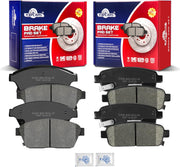 Ceramic Disc Brake Pads Set Front and Rear for Buick Verano 2012-2017/ Encore 2013-2016 2017, for Chevy Cruze 2014-2015 Diesel/Orlando 2012-2013/ Trax 2013-2017/ Volt 2011-2015