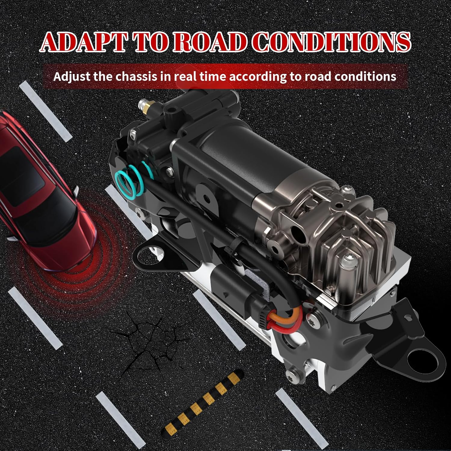 Air Suspension Compressor for Air Ride Pump, for Mercedes-Benz CLS400 CLS550 E250 E300 E350 E400 E550/ CLS63 AMG (S)/ E63 AMG (S) with Bracket, Parts# 2123200404 A2123200104