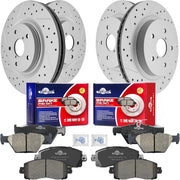 Front & Rear Drilled Slotted Rotors and Ceramic Disc Brake Pads Kit for Subaru Legacy Outback 2020 2021 2022