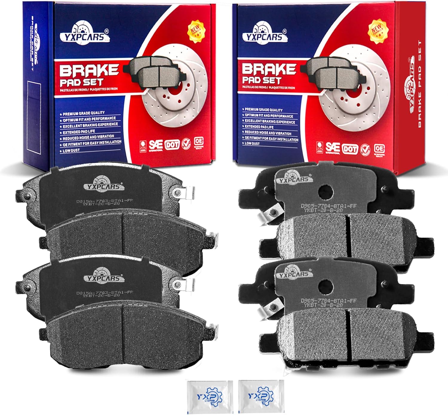 Front and Rear Ceramic Disc Brake Pads Set Replacement for infiniti g35 2003-2005, for nissan 350z 2003-2005 altima 2002 2003 2004 2005 2006