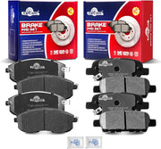 Front and Rear Ceramic Disc Brake Pads Set Replacement for infiniti g35 2003-2005, for nissan 350z 2003-2005 altima 2002 2003 2004 2005 2006