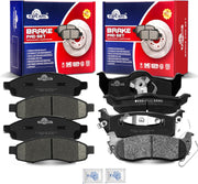 Front and Rear Ceramic Disc Brake Pads Set Replacement for 2004 2005 Infiniti QX56, 2005 2006 Nissan Armada,2004 Nissan Pathfinder Armada 2004-2007 Titan