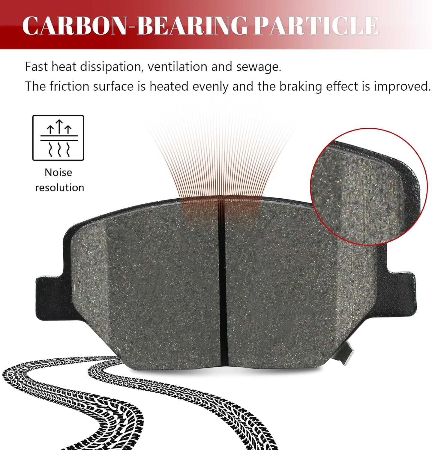 Front and Rear Ceramic Disc Brake Pads Set Replacement for Buick Envision 2016 2017 2018 2019 2020