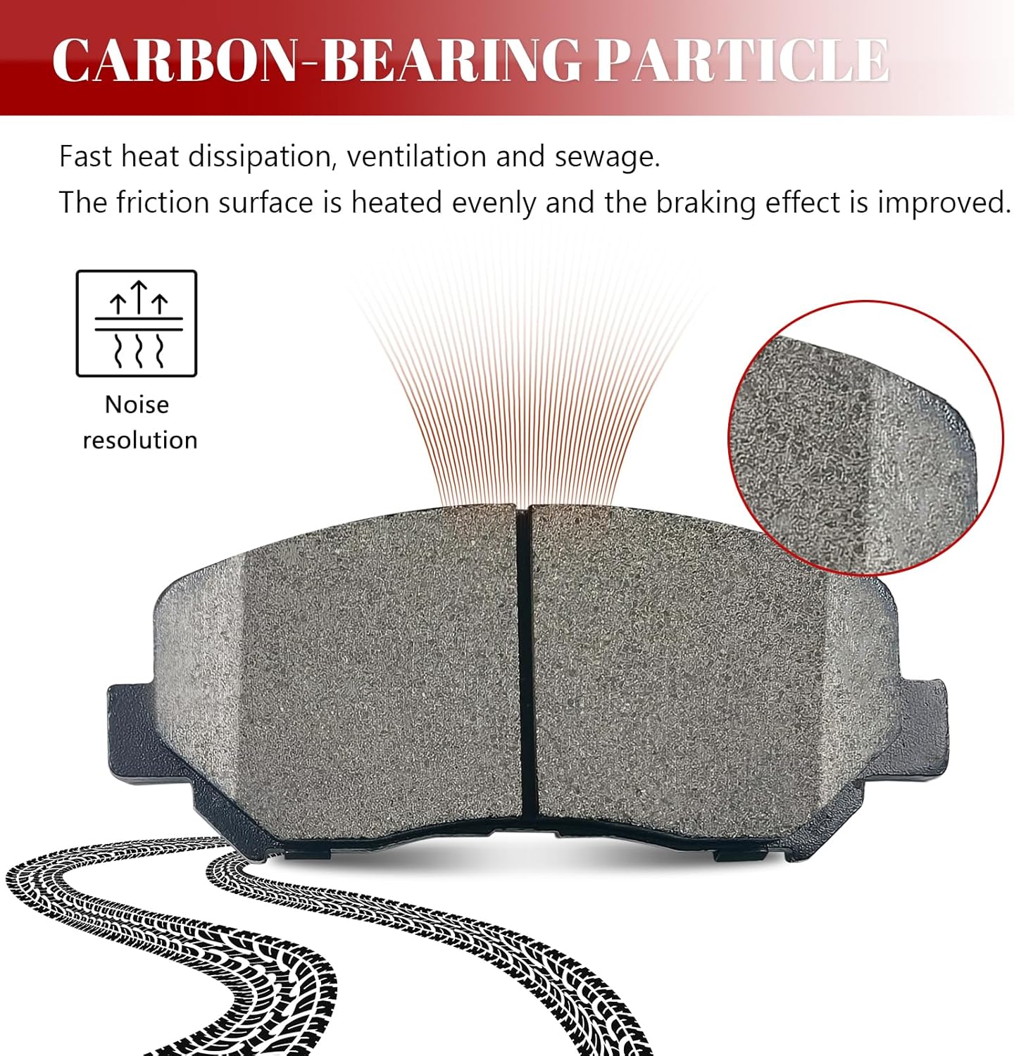 Ceramic Disc Brake Pads Set Front and Rear Replacement for Mazda Cx-5 2013-2014 / Cx-5 2015 With Manual Parking Brake