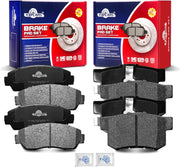 Front and Rear Ceramic Disc Brake Pads Set Replacement for Hon-da Cr-V 2007 2008 2009 2010 2011 2012 2013 2014 2015 2016