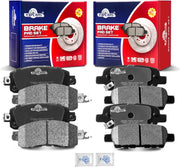 Front and Rear Ceramic Disc Brake Pads Set Replacement for 2013 2014 2015 2016 2017 2018 2019 2020 2021 2022 2023 Altima 2014-2017 Leaf