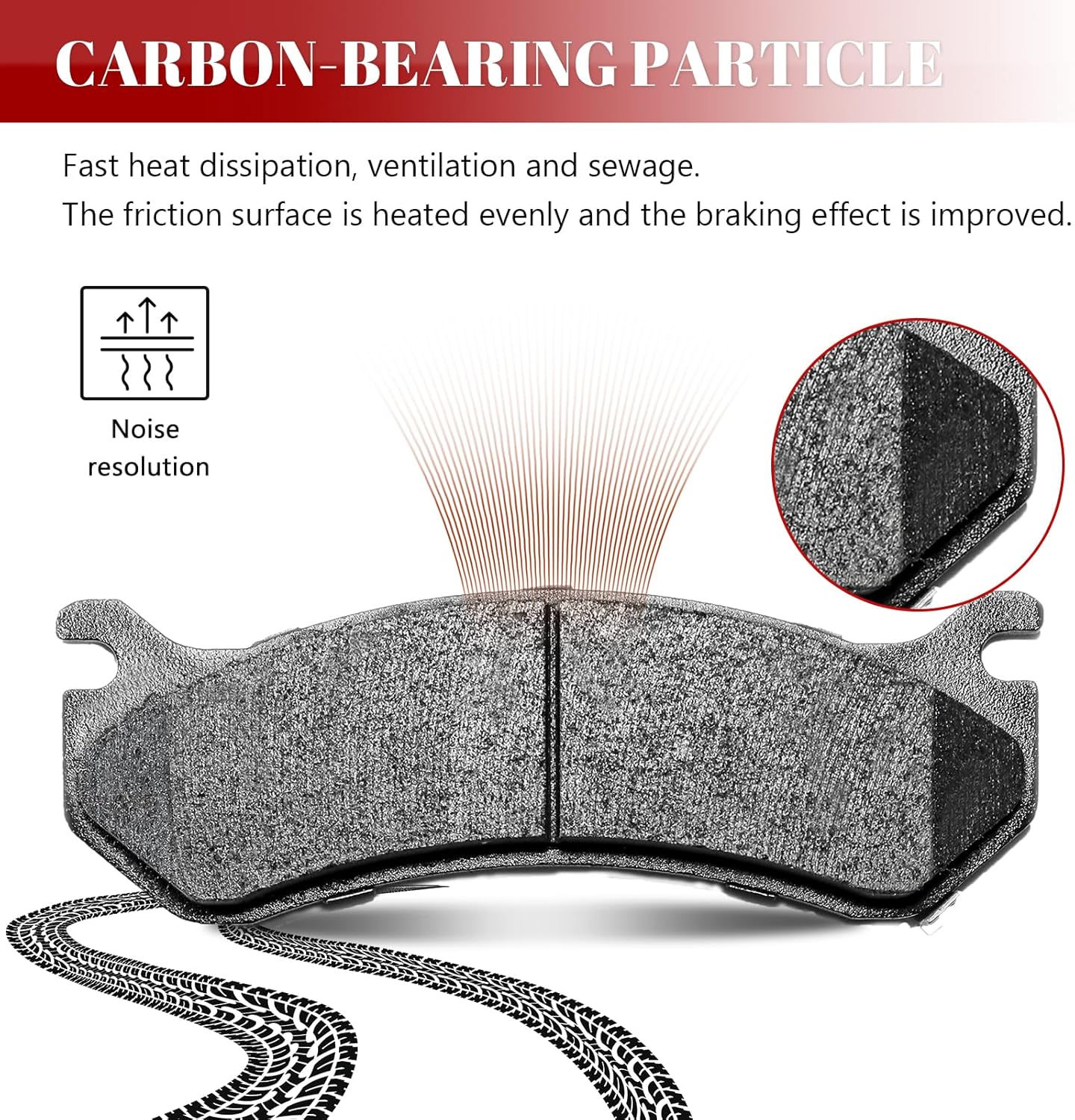 Ceramic Disc Brake Pads Set Front and Rear Replacement for Cadillac Escalade, for Chevry Avalanche 1500/ Express 1500/ Suburban 1500/ Tahoe, for Gmc Savana/Yukon/Yukon Xl 1500