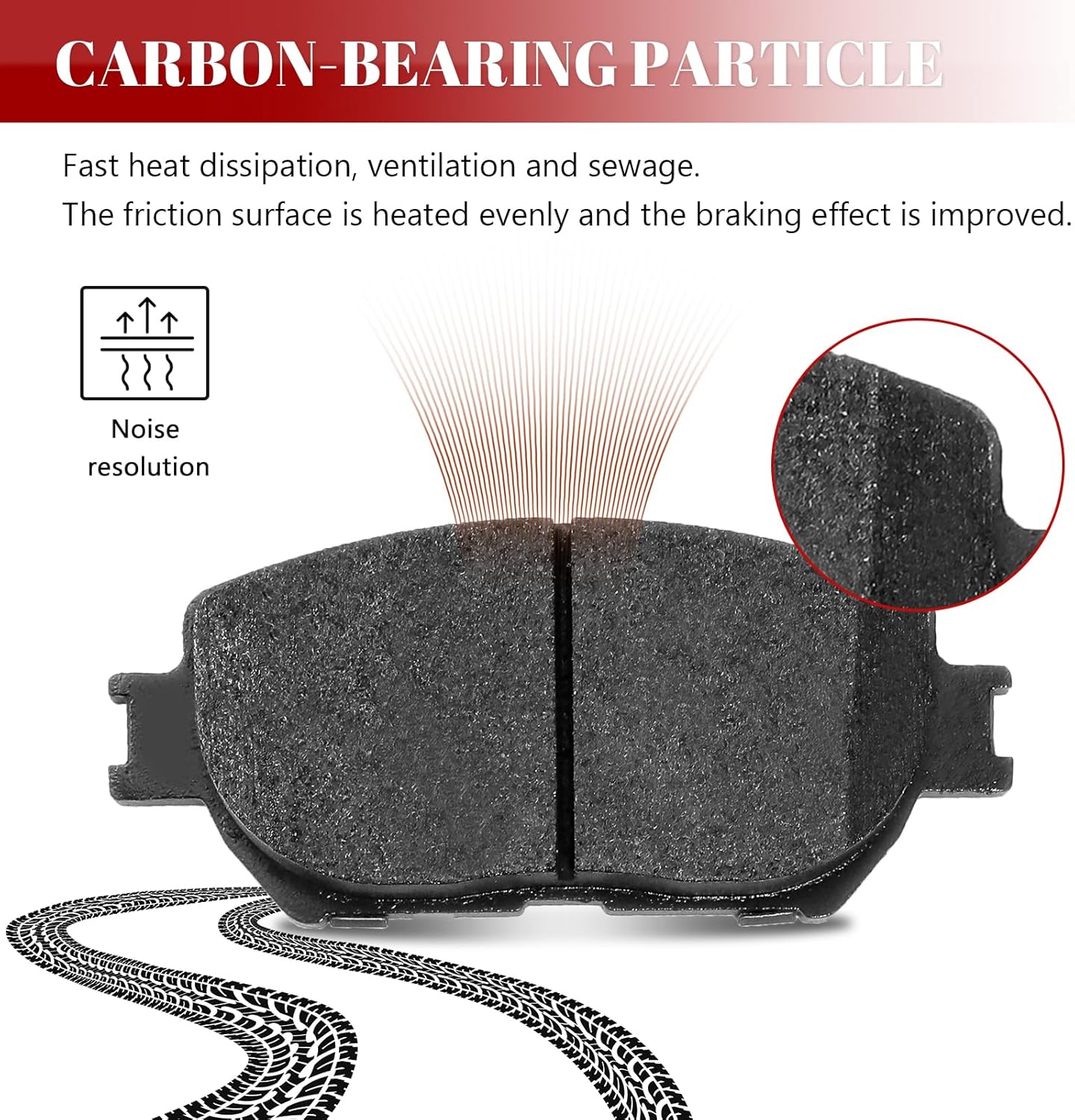 Front and Rear Ceramic Disc Brake Pads Set Replacement for Toyota Solara 2004-2008 Avalon 2005-2007, Camry 2005-2006 Se Xle V6 with 4 Wheel
