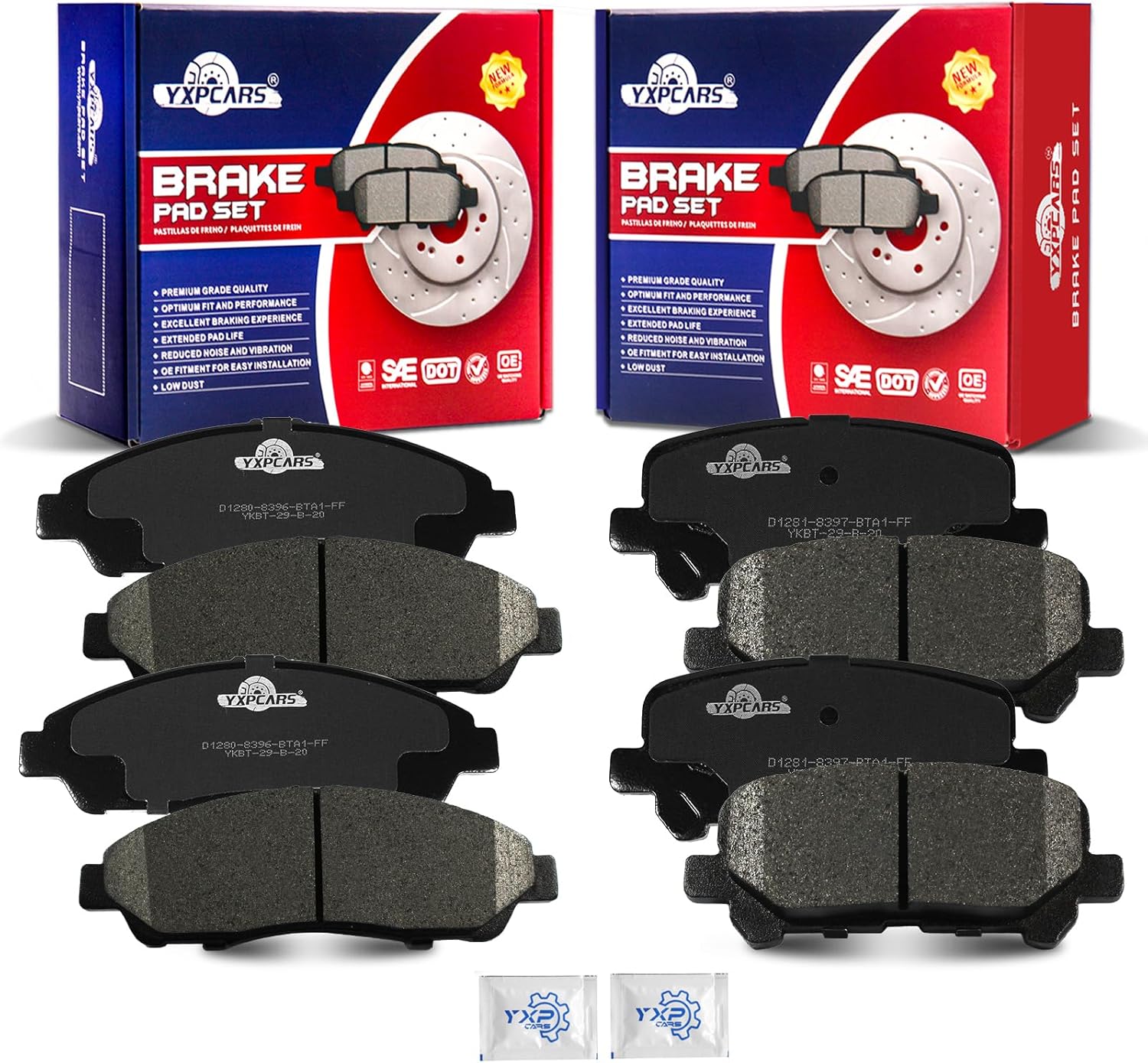 Front and Rear Ceramic Disc Brake Pads Set Replacement for 2007 2008 2009 2010 2011 2012 2013 Mdx 2010-2013 Zdx 2009-2014 2015 Pilot