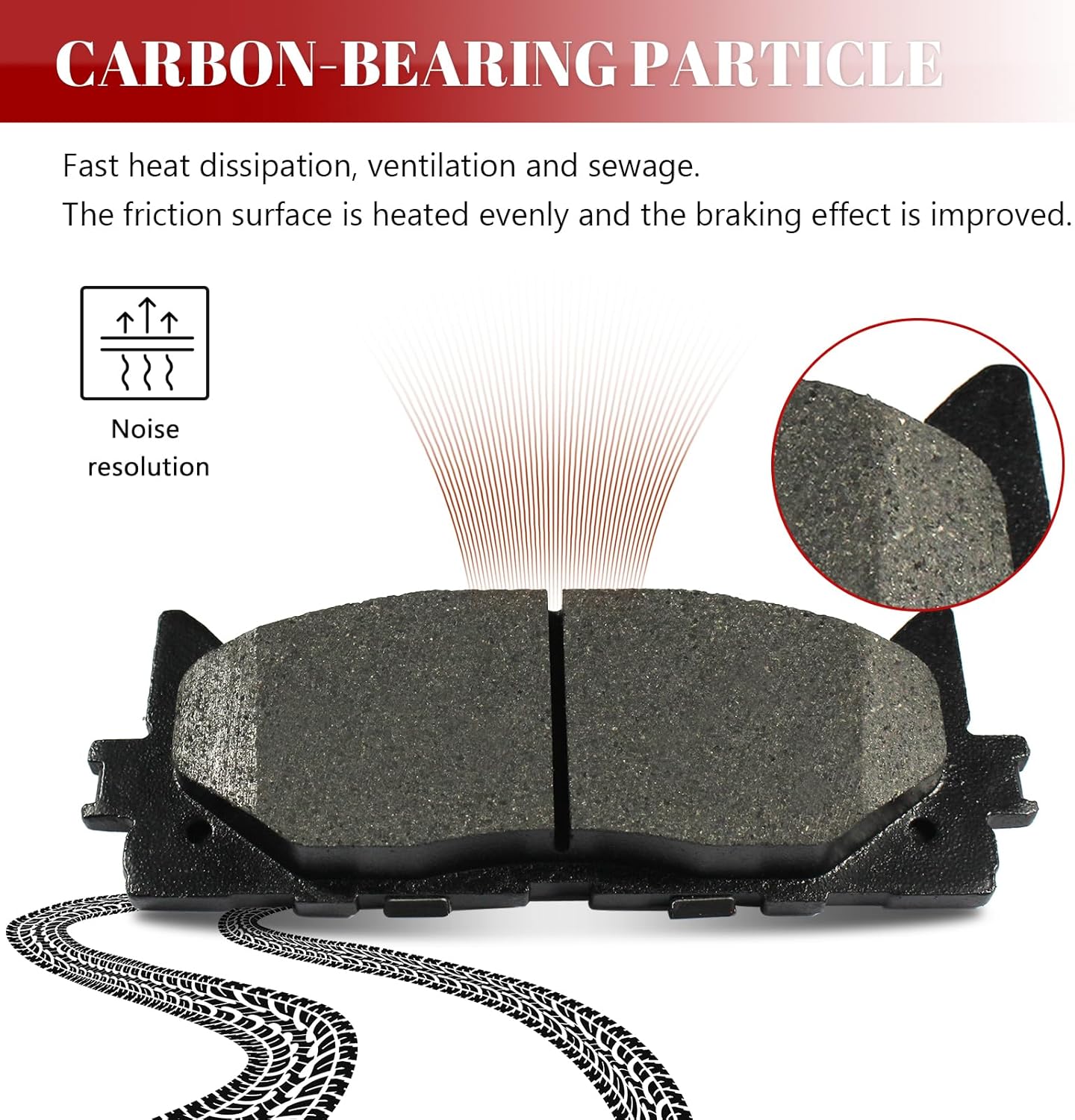 Front and Rear Ceramic Disc Brake Pads Set Replacement for Le-xus Es300H 2013-2018 Es350 2007-2018, for Toyo-ta Camry 2007-2017 Avalon 2008 2009 2010 2011 2012 2013 2014 2015 2016 2017 2018