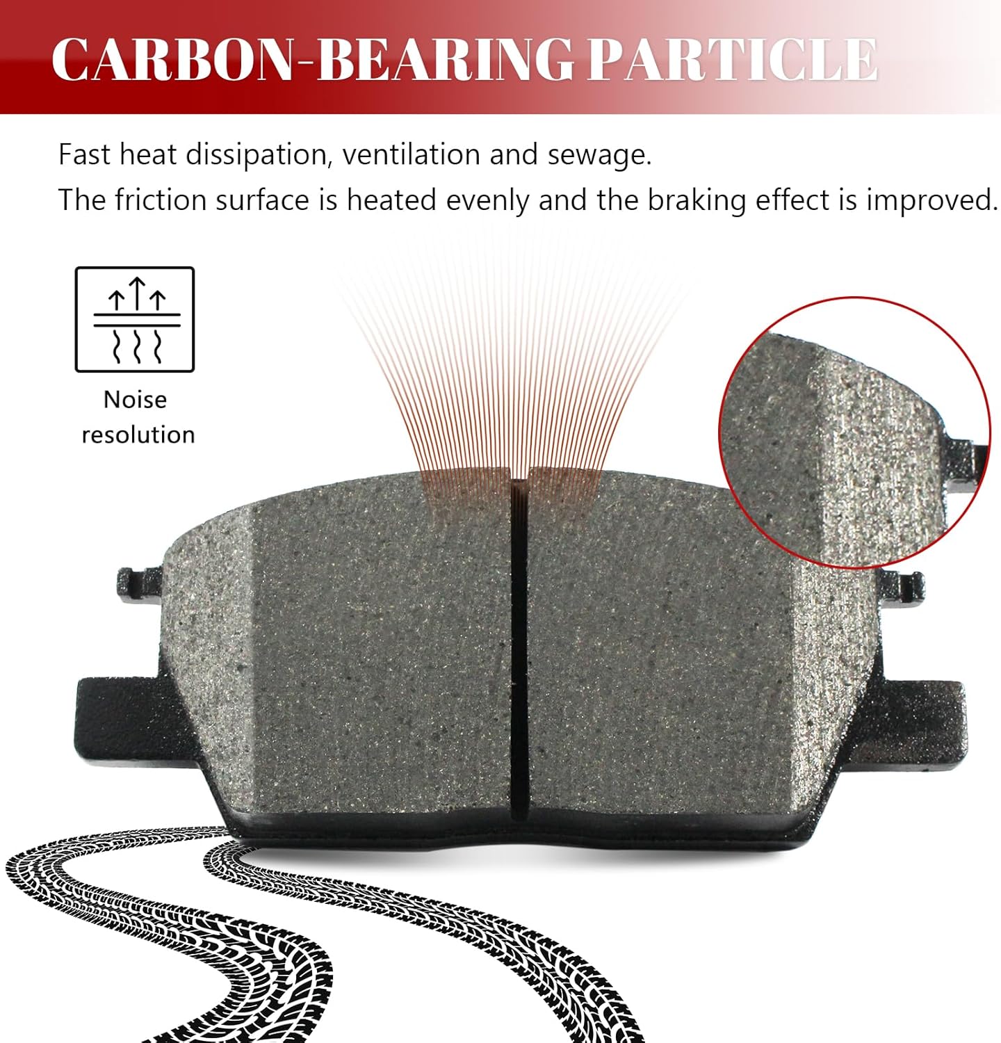 Ceramic Disc Brake Pads Set Front and Rear Replacement for Chevry Malibu 2016 2017 2018 2019 2020 With Manual Parking Brake