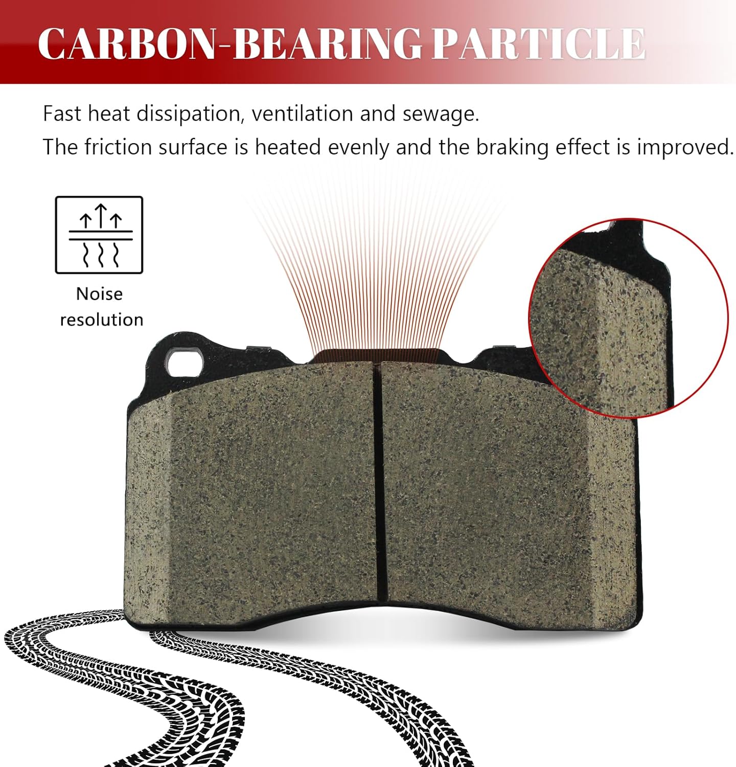 Front and Rear Ceramic Disc Brake Pads Set Replacement for Buick Regal 2013 2015 2016, for Saab 9-5 2011