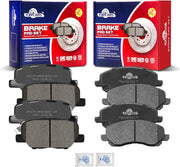 Ceramic Disc Brake Pads Set Front and Rear Replacement for Mitsubishi Rvr 2013-2017/ Outlander Sport 2013-2020/ Outlander 2013 2014 2015 2016/ Outlander 2018-2019 Fwd/Outlander 2017 2020 with WPB