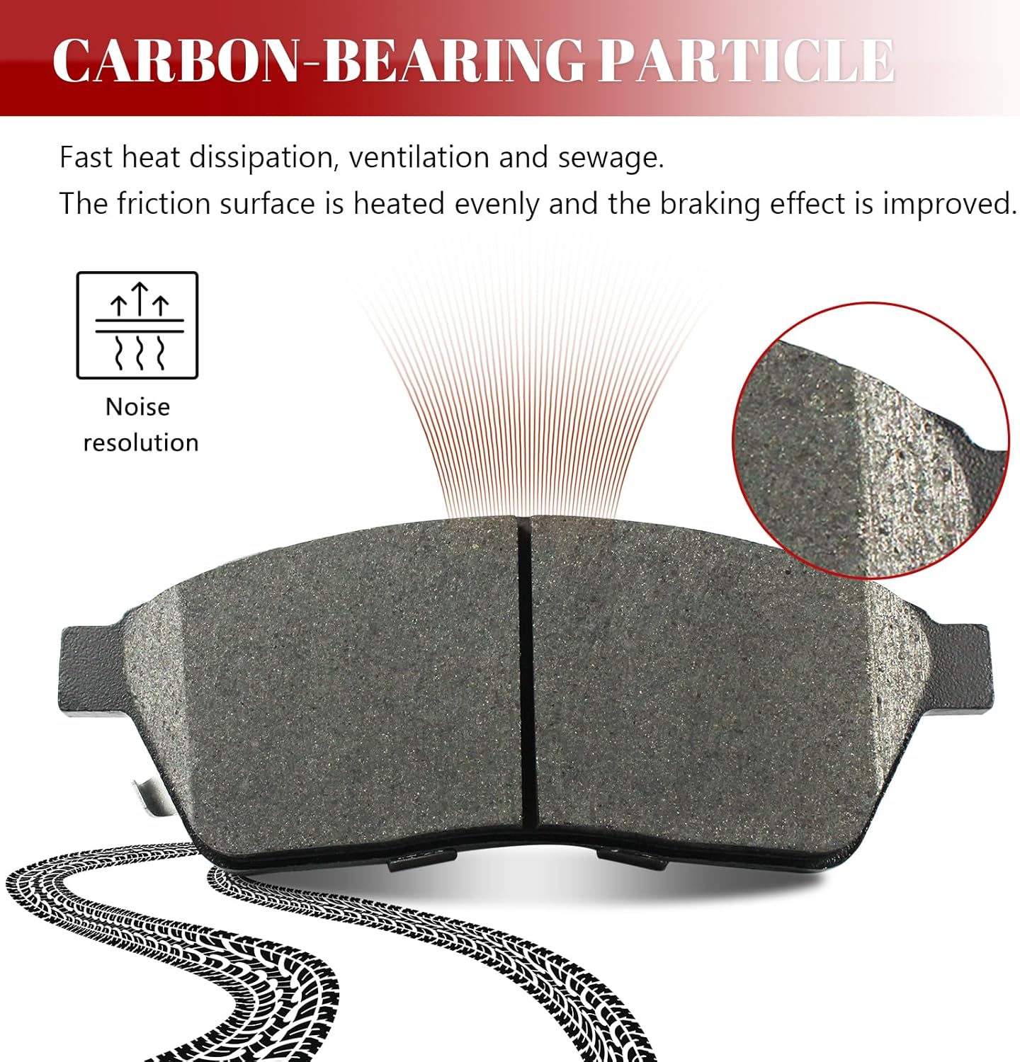 Front and Rear Ceramic Disc Brake Pads Set Replacement for Cadillac Srx 2010 2011 2012 2013 2014 2015 201, for Saab 9-4X 2011
