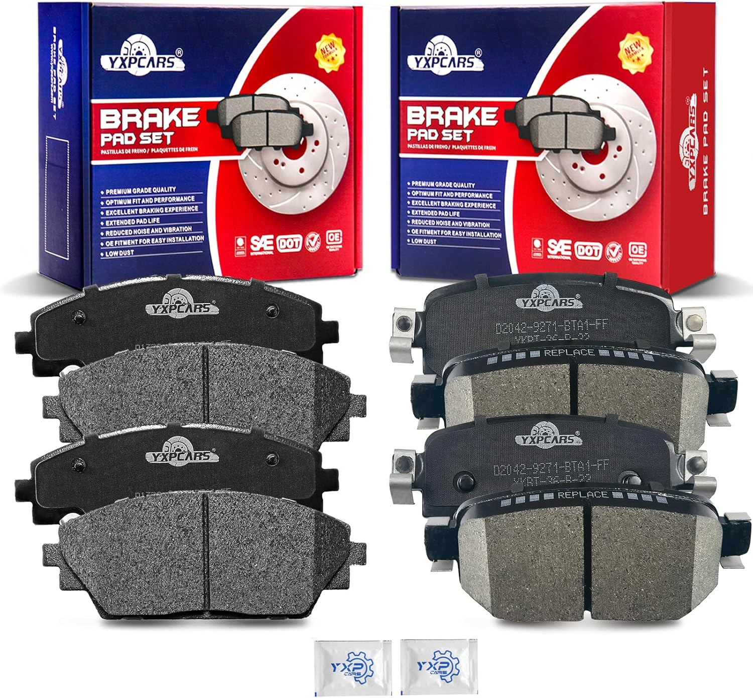 Ceramic Disc Brake Pads Set Front and Rear Replacement for Mazda Cx-3 2019 2020 2021 2022