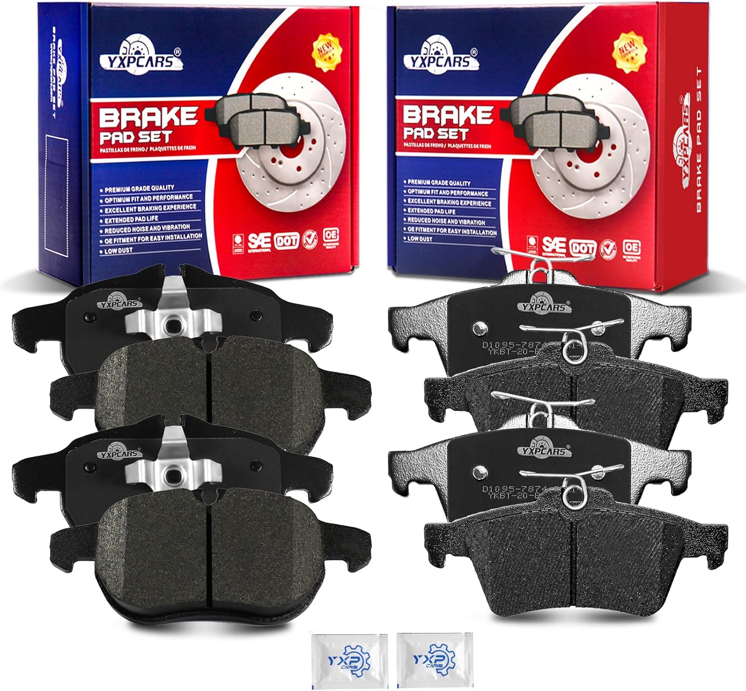 Front and Rear Ceramic Disc Brake Pads Set Replacement for Saab 9-3 2004 2005 2006 2007 2008 2009 2010 2011