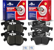 Front and Rear Ceramic Disc Brake Pads Set Replacement for Saab 9-3 2004 2005 2006 2007 2008 2009 2010 2011