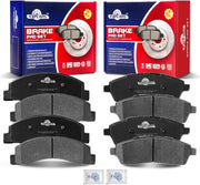 Front and Rear Ceramic Disc Brake Pads Set Replacement for 2000 2001 2002 2003 2004 2005 Ford Excursion, 1999-2004 Ford F-250/F-350 Super Duty