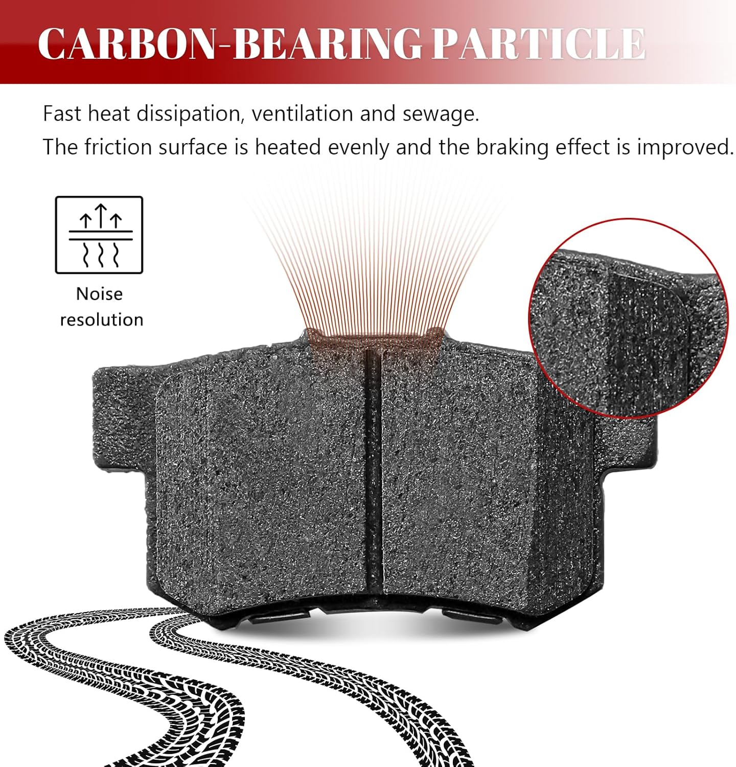 Front and Rear Ceramic Disc Brake Pads Set Replacement for Hon-da Cr-V 2005-2006, Cr-V 2012 2013 2014 2015 2016 Fwd