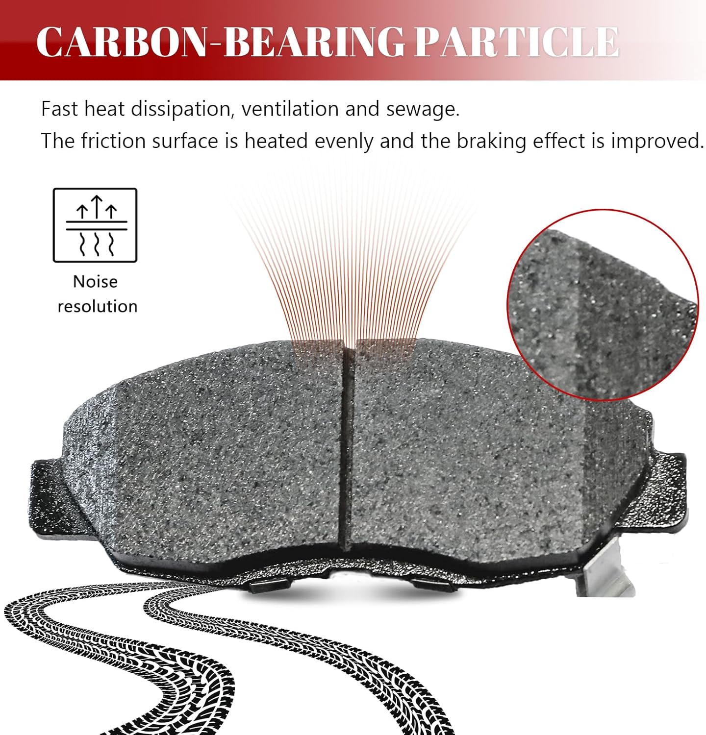 Front and Rear Ceramic Disc Brake Pads Set Replacement for Honda Civic 2002 2003 2004 2005 2006 2007 2008 2009 2010 2011 Accord 1998-2002, for Acura El 2001-2005