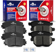 Front and Rear Ceramic Disc Brake Pads Set Replacement for 2009-2010 Pontiac Vibe 1.8L Base, 2008-2015 Scion Xb, 2009-2014 Toyota Matrix 1.8L Base, 2009-2010 2014-2019 Corolla