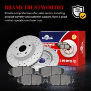 Ceramic Front Brakes Pad and Rotors Drilled Slotted Vented Replacement Disc Brake Kits for Toyota Mirai 2016-2019/ Corolla Im 2017-2018, for Scion Im 2016/ Tc 2011 2012 2013 2014 2015 2016