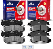 Front and Rear Ceramic Disc Brake Pads Set Replacement for 2001 2002 2003 2004 2005 2006 Sierra 1500 2000-2006 Yukon Xl 1500 2002-2006 Escalade Ext 2003-2006 Escalade Esv