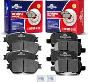 Front and Rear Ceramic Disc Brake Pads Set Replacement for Toyota Solara 2004-2008 Avalon 2005-2007, Camry 2005-2006 Se Xle V6 with 4 Wheel