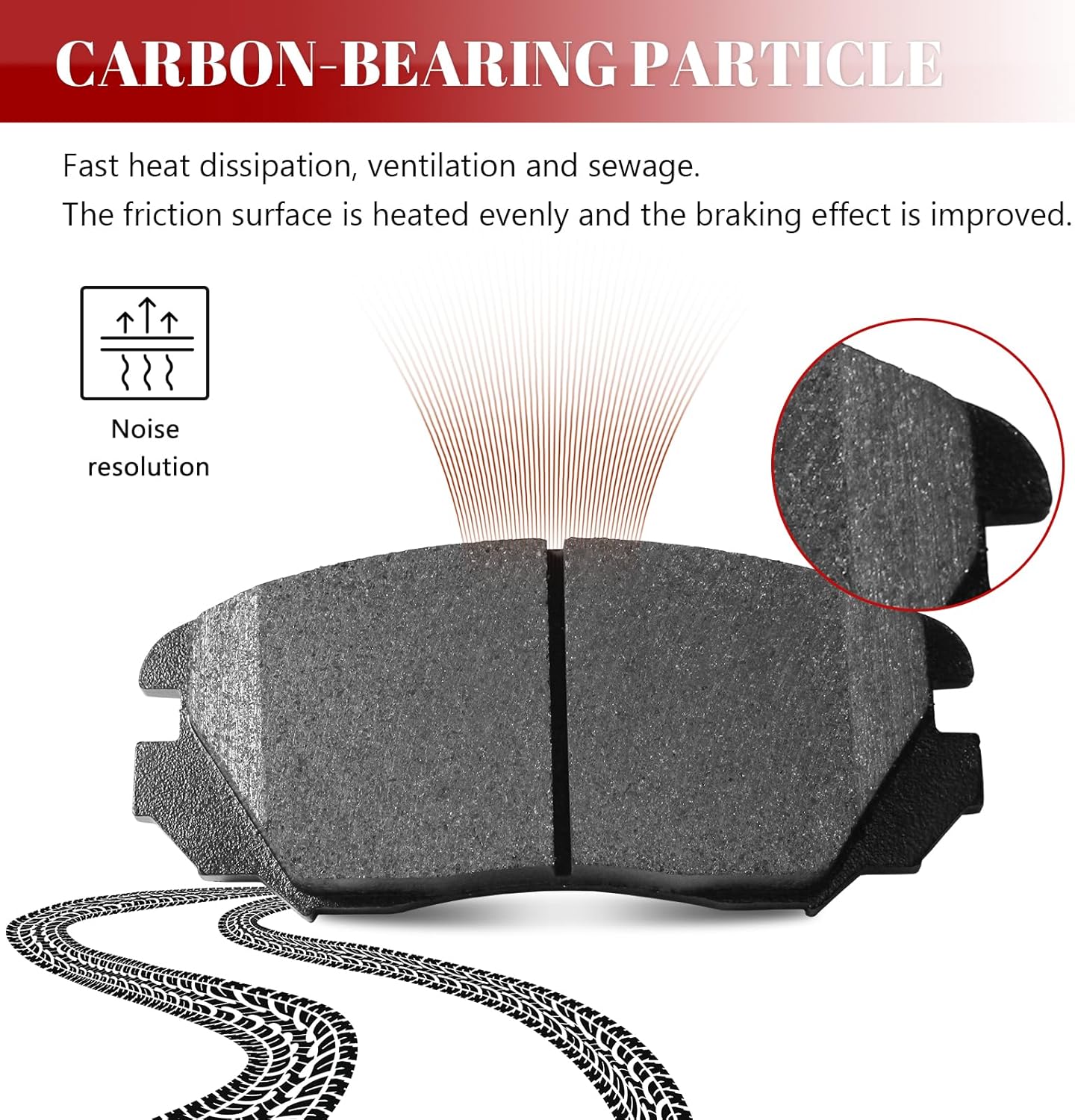 Ceramic Disc Brake Pads Set Front and Rear for Hyundai Elantra 2007-2010/ Sonata 2004 2005/ Tucson 2005 2006 2007 2008 2009, for Kia Magentis Optima 2003-2010, for Kia Sportage 2005-2010