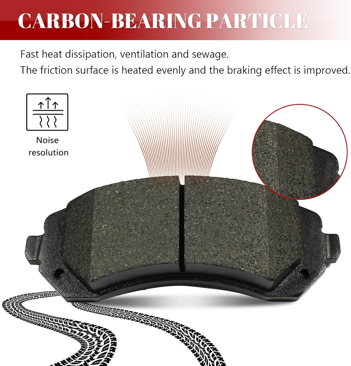 Front and Rear Ceramic Disc Brake Pads Set Replacement for Toyota Highlander 2004 2005 2006 2007