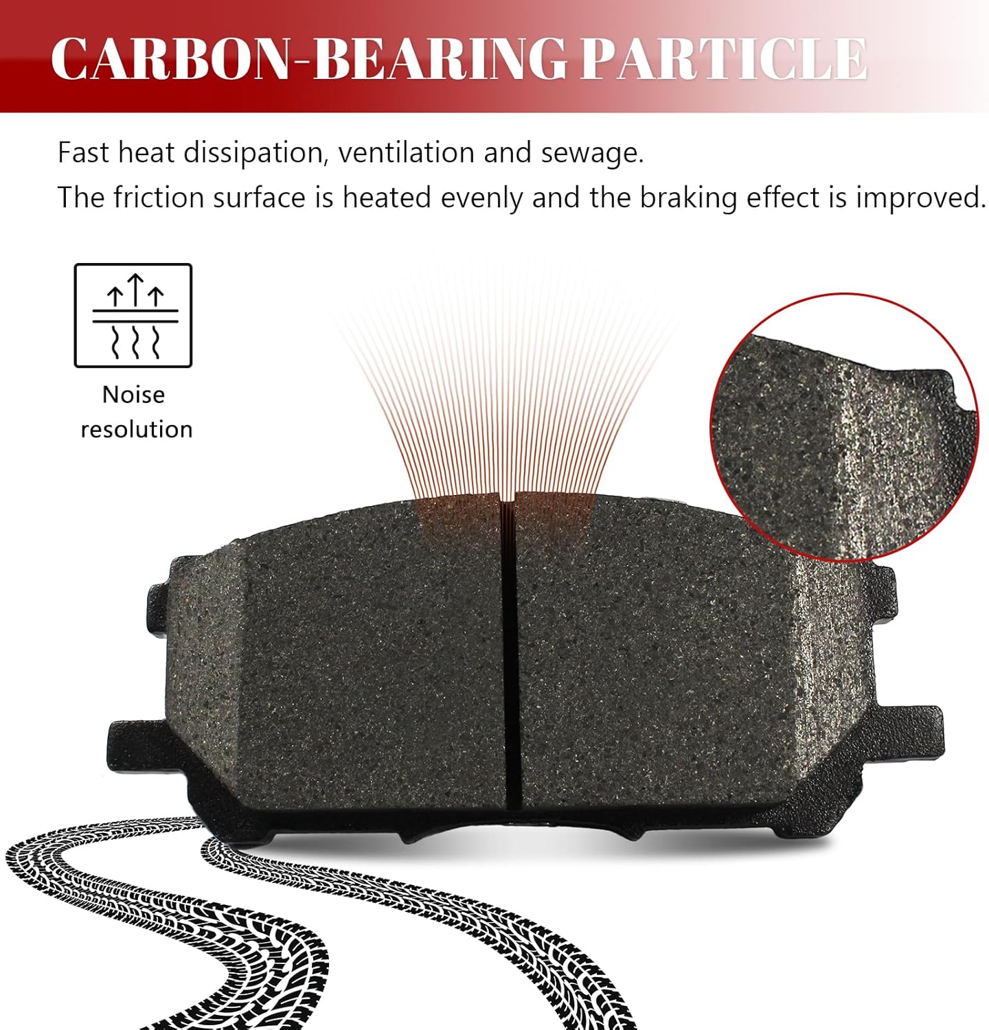 Front and Rear Ceramic Disc Brake Pads Set Replacement for Lex-us Rx330 2004-2006 Rx350 2007-2009 Rx400H 2006-2008, for Toyo-ta Highlander 2006-2007 Hybrid/Hybrid Limited