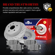 Ceramic Rear Brakes Pad and Rotors Drilled Slotted Solid Replacement Disc Brake Kits for Lexus Es300H/Es350 2013-2018, for Toyota Avalon 2013 2014 2015 2016 2017 2018/ Camry 2012-2017