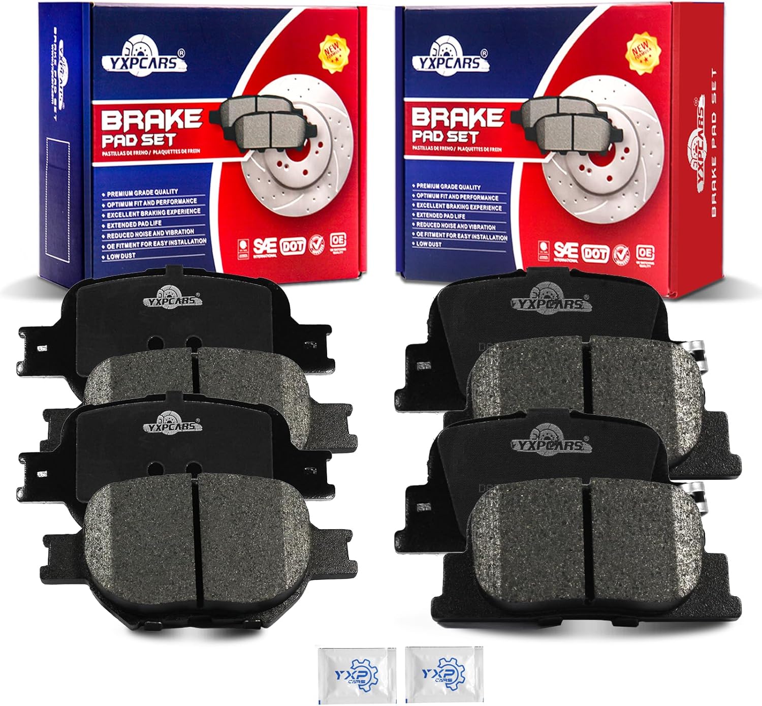 Front and Rear Ceramic Disc Brake Pads Set Replacement for Scion Tc 2005 2006 2007 2008 2009 2010