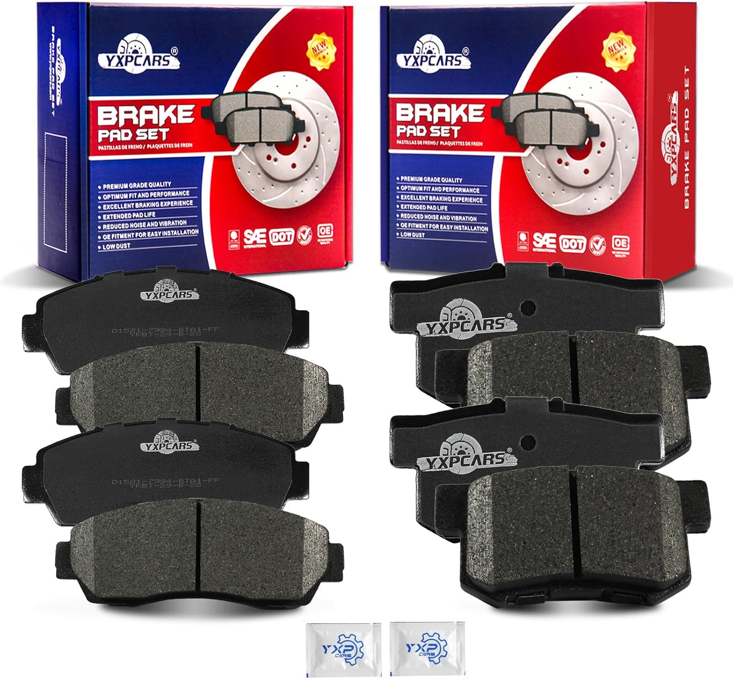 Front and Rear Ceramic Disc Brake Pads Set Replacement for Acura Rdx 2007 2008 2009 2010 2011 2012, for Hon-da Civic 2015
