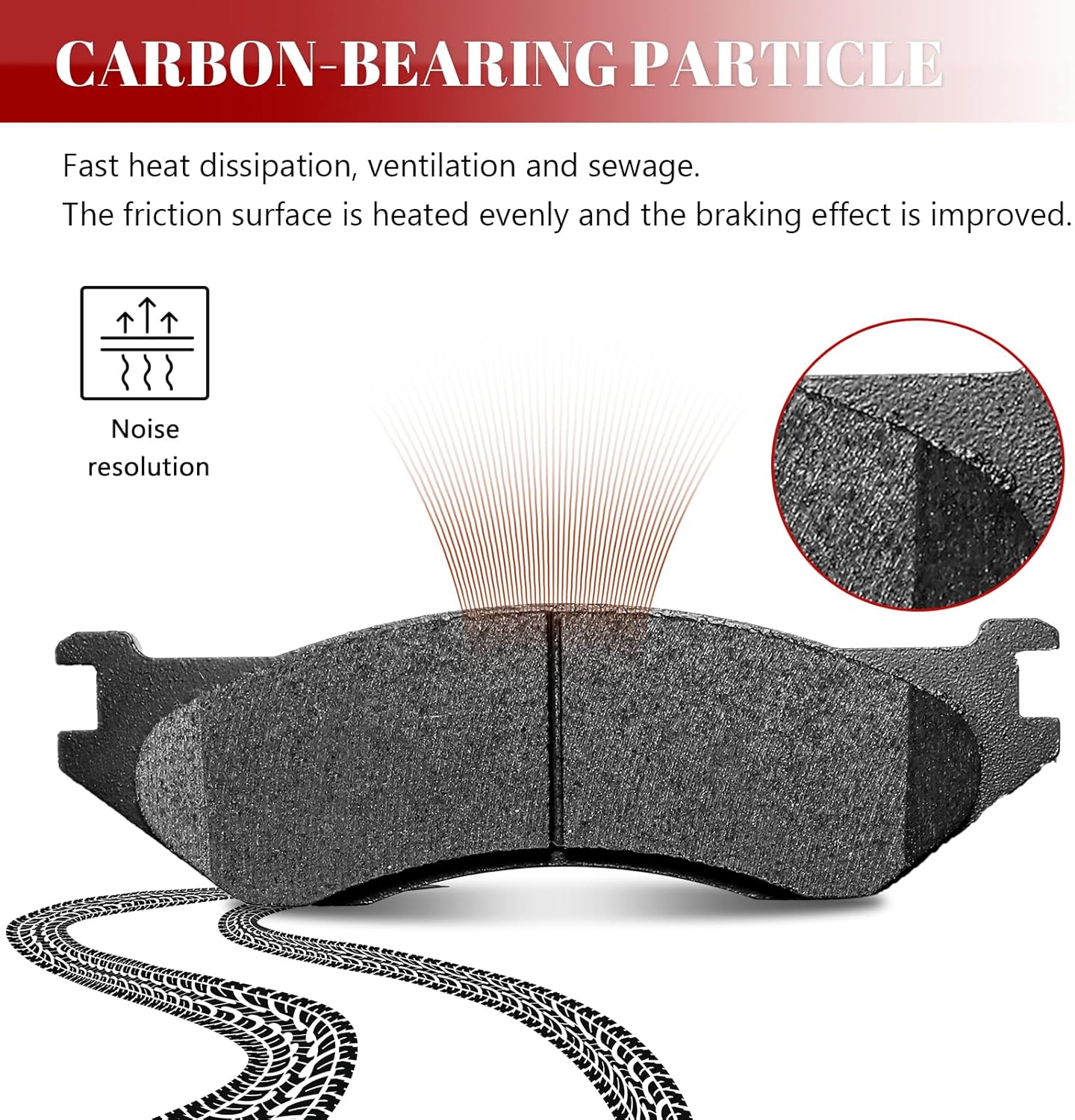 Front and Rear Ceramic Disc Brake Pads Set Replacement for Dodge Durango 2004 2005 2006, for Dodge Ram 1500 2002-2005 2Wd/4Wd Excluding Srt-10