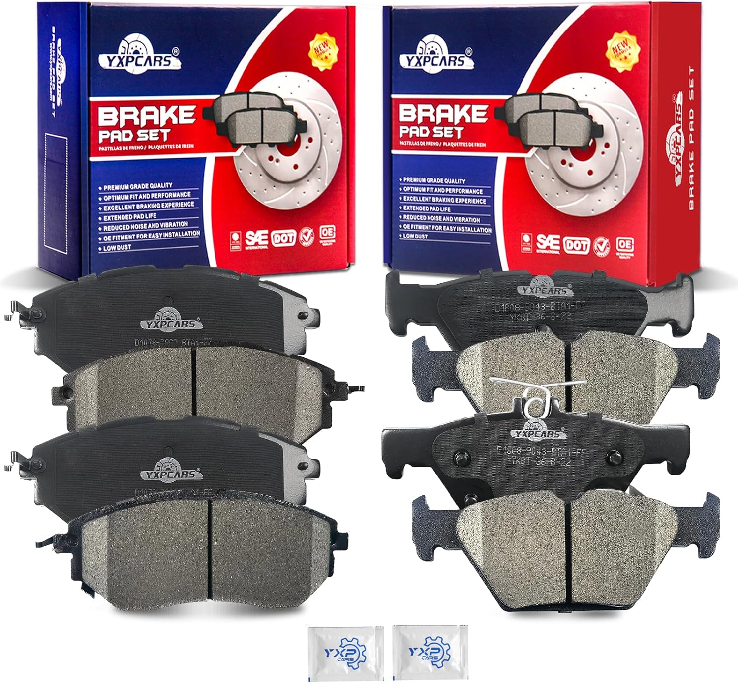 Ceramic Disc Brake Pads Set Front and Rear Replacement for Subaru Legacy 2015/ Legacy 2016-2019 3.6L/ Outback 2015-2019/ Wrx 2016 2017 2018 2019 2020 2021 With Eyesight Package