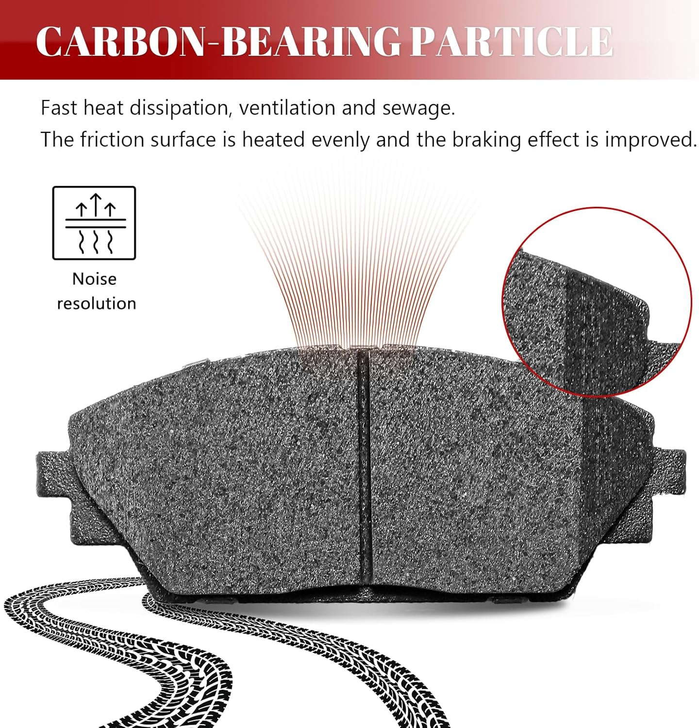 Ceramic Disc Brake Pads Set Front and Rear Replacement for Mazda Cx-3 2019 2020 2021 2022
