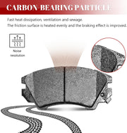 Ceramic Disc Brake Pads Set Front and Rear Replacement for Chevry Camaro 2010 2011 2012 2013 2014 2015 V6 3.6L