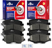 Front and Rear Ceramic Disc Brake Pads Set Replacement for Dodge Nitro 2007-2011 for Jeep Liberty 2008-2012 for Wrangler 2007 2008 2009 2010 2011 2012 2013 2014 2015 2016 2017