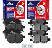 Front and Rear Ceramic Disc Brake Pads Set Replacement for Infiniti Fx35/Fx45 2003-2005, for Nissan Maxima 2004-2008 Murano 2003 2004 2005 2006 2007 2009 2010 2011