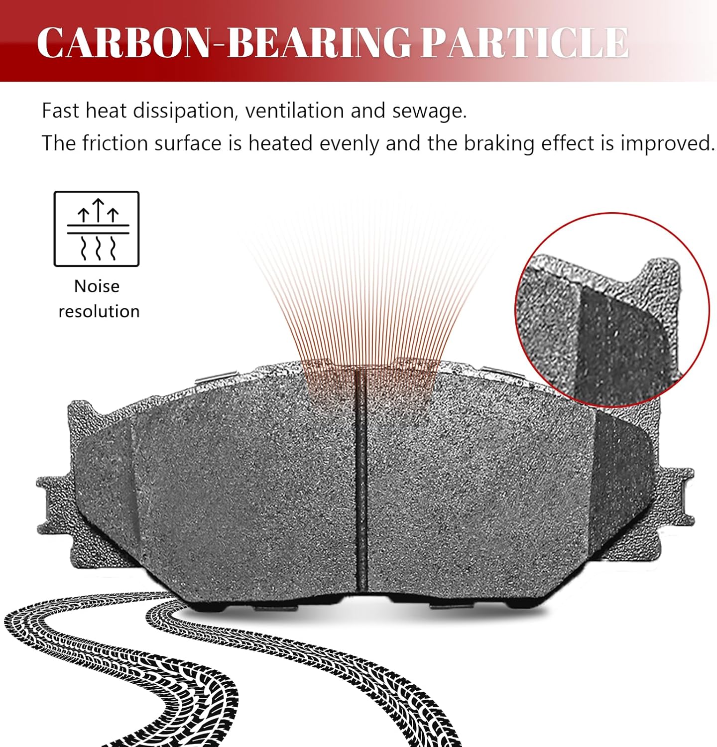 Front and Rear Ceramic Disc Brake Pads Set Replacement for Lexus IS250 2006 2007 2008 2009 2010 2011 2012 2013