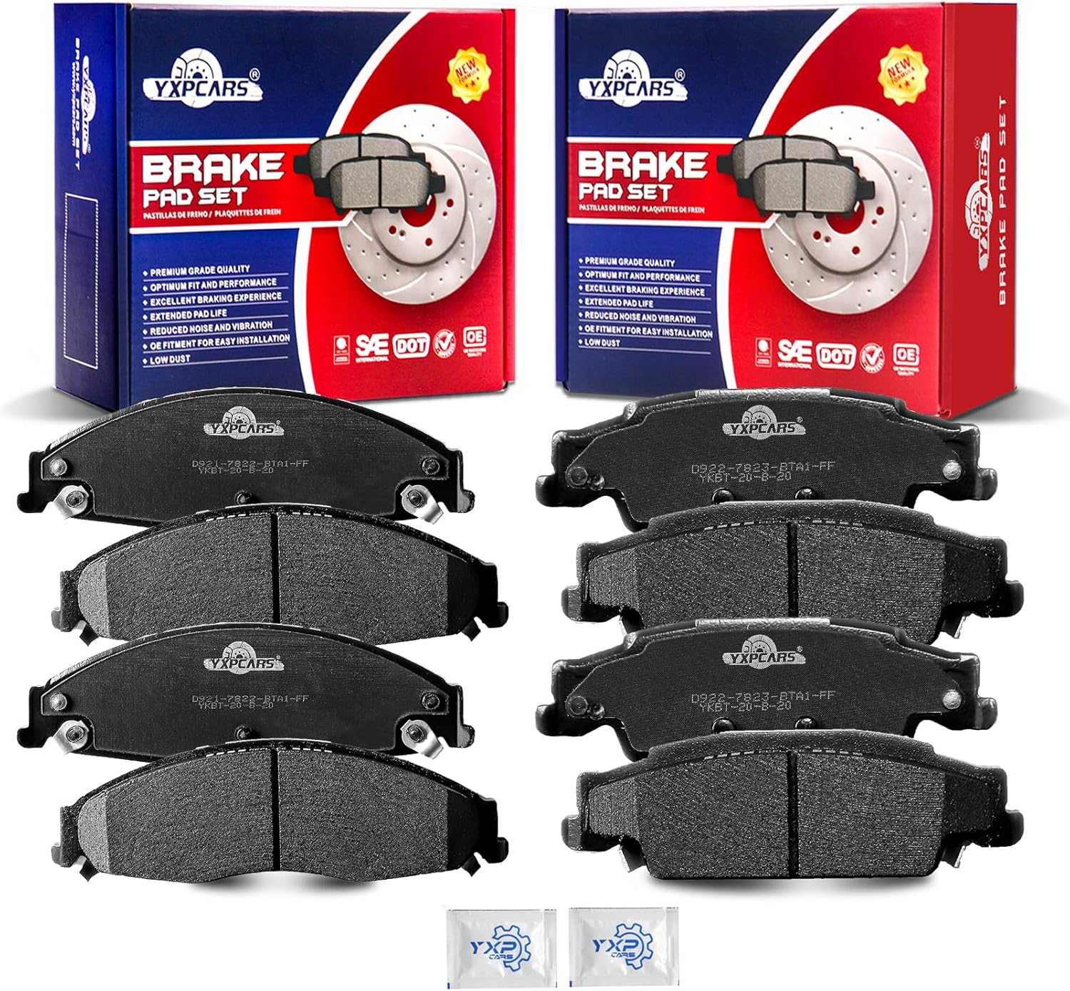 Front and Rear Ceramic Disc Brake Pads Set Replacement for Cadillac Cts 2003 2004 2005 2006 2007 Sts 2005-2008,for Pontiac Grand Prix 2005-2008