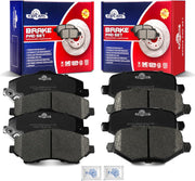 Front and Rear Ceramic Disc Brake Pads Set Replacement for Chry-sler Town & Country 2008-2016,for Dod-ge Grand Caravan 2012-2016 /Journey 2009-2013, for Volkswa-gen Routan 2009-2011