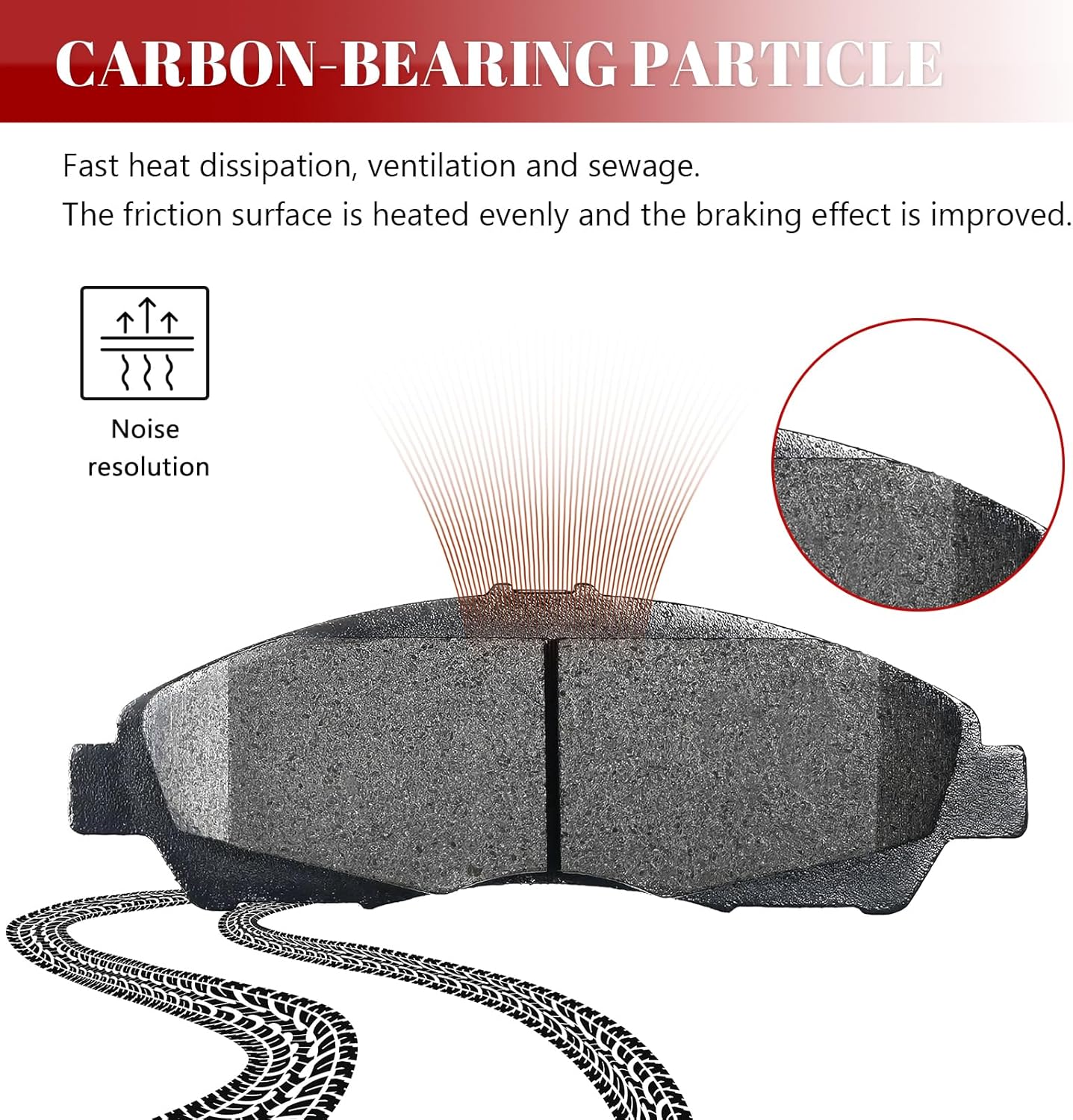 Ceramic Disc Brake Pads Set Front and Rear for Buick Enclave 2018-2019 4Wd, for Cadillac Xt5 2017-2020