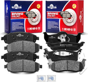 Front and Rear Ceramic Disc Brake Pads Set Replacement for Jeep Commander 2006-2010, Grand Cherokee 2005 2006 2007 2008 2009 2010 Excluding Srt-8
