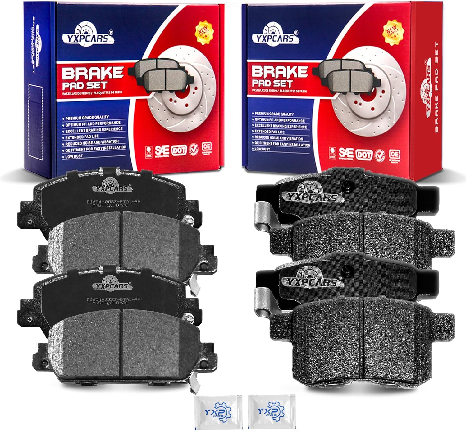 Brake Pads for HONDA ACCORD 2013,2014,2015,2016,2017 (Front and Rear) Not For LX Models