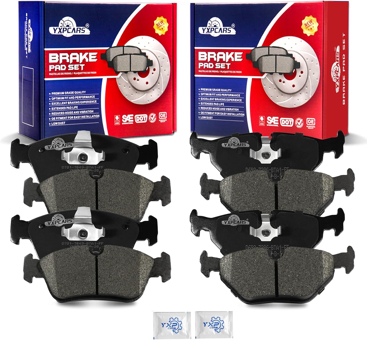 Front and Rear Ceramic Disc Brake Pads Set for BMW 318I/ 318IS/ 318TI/ 320I/ 323CI/ 323I/ 323IS/ 325CI/ 325I/ 325XI/ 328CI/ 328I/ 328IS/ Z4